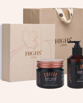 مجموعة العناية HIGHS بالقهوة – لبشرة ناعمة ومغذية بلمسة فاخرة